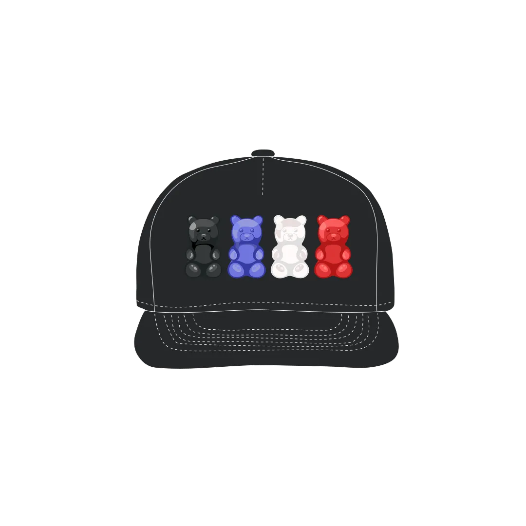 Black front flat lay