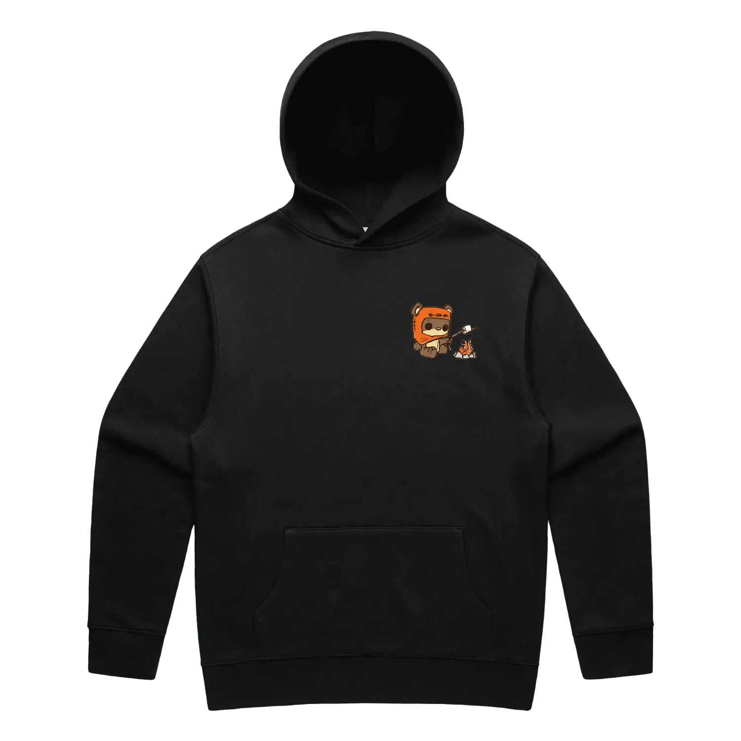 Black front flat lay