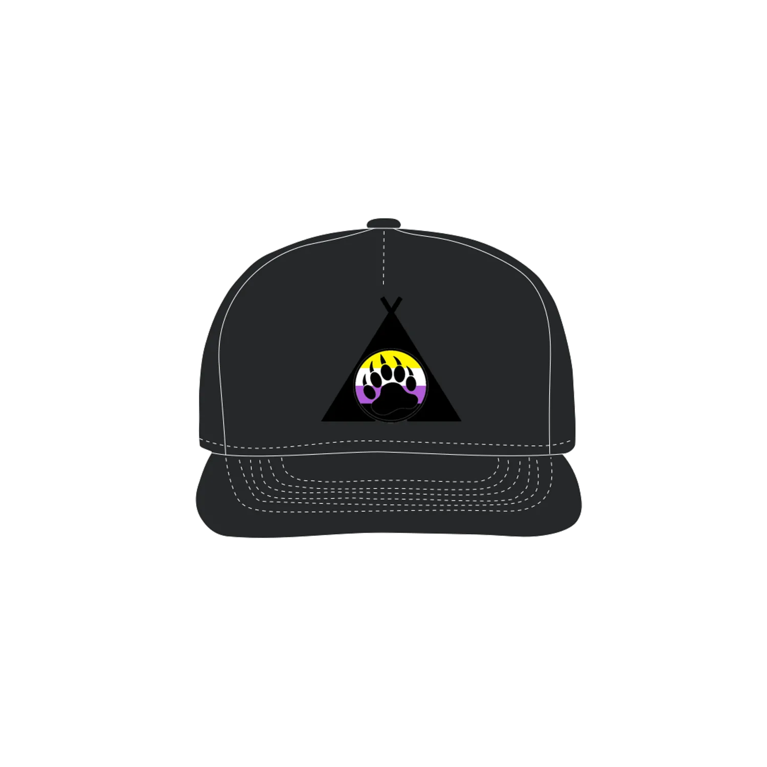 Black front flat lay