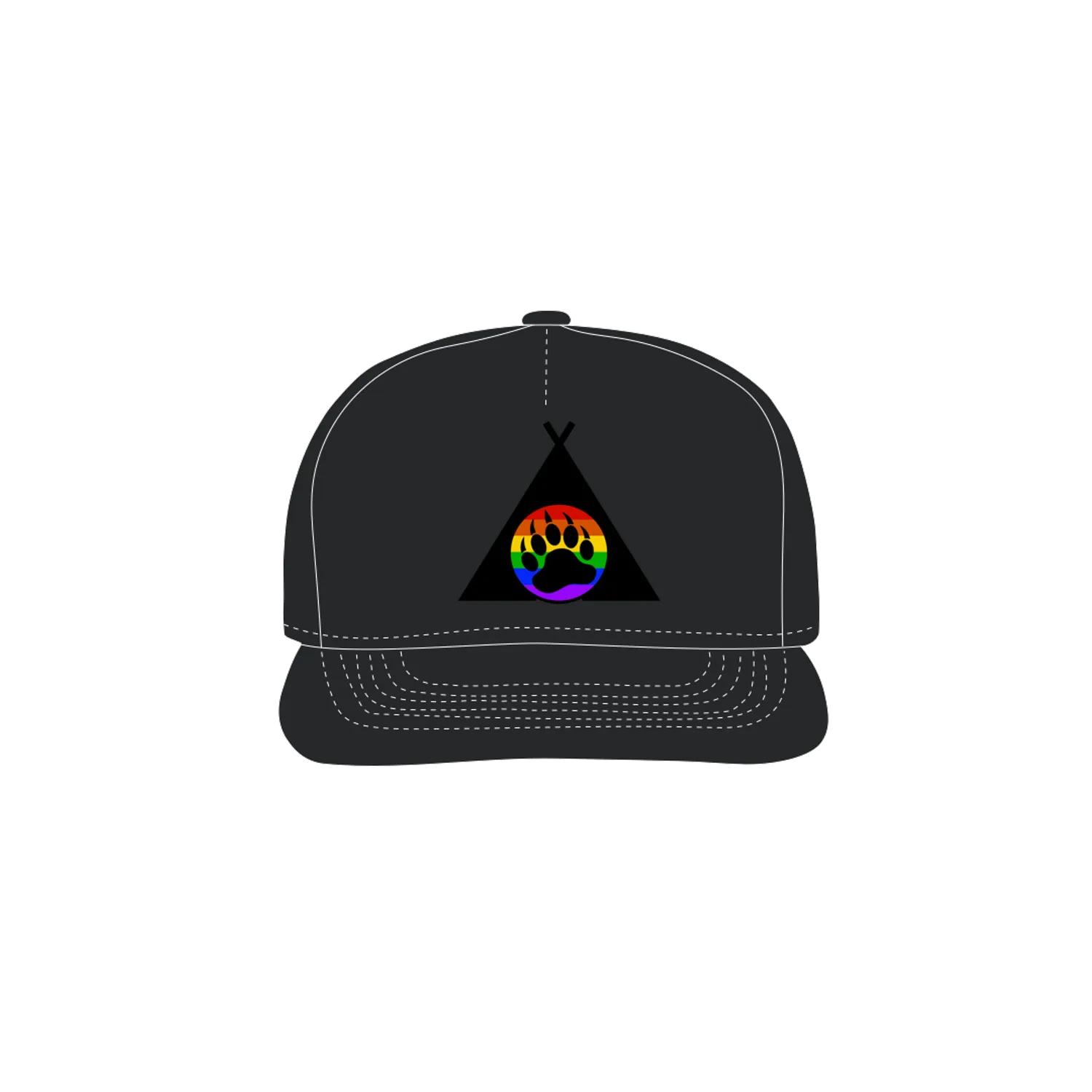 Black front flat lay