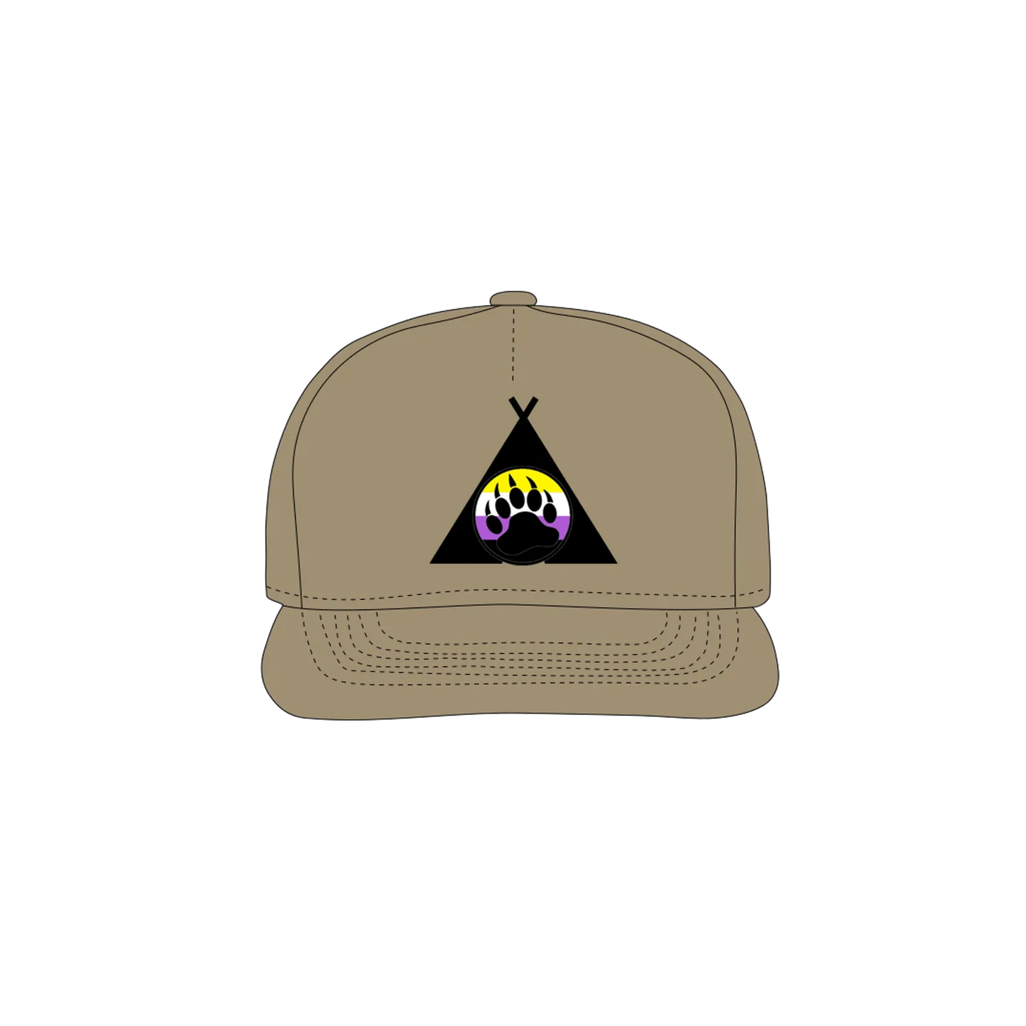 Khaki front flat lay