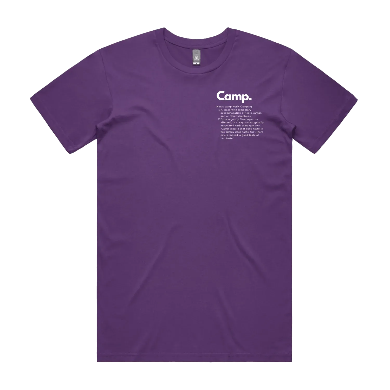 Purple front flat lay