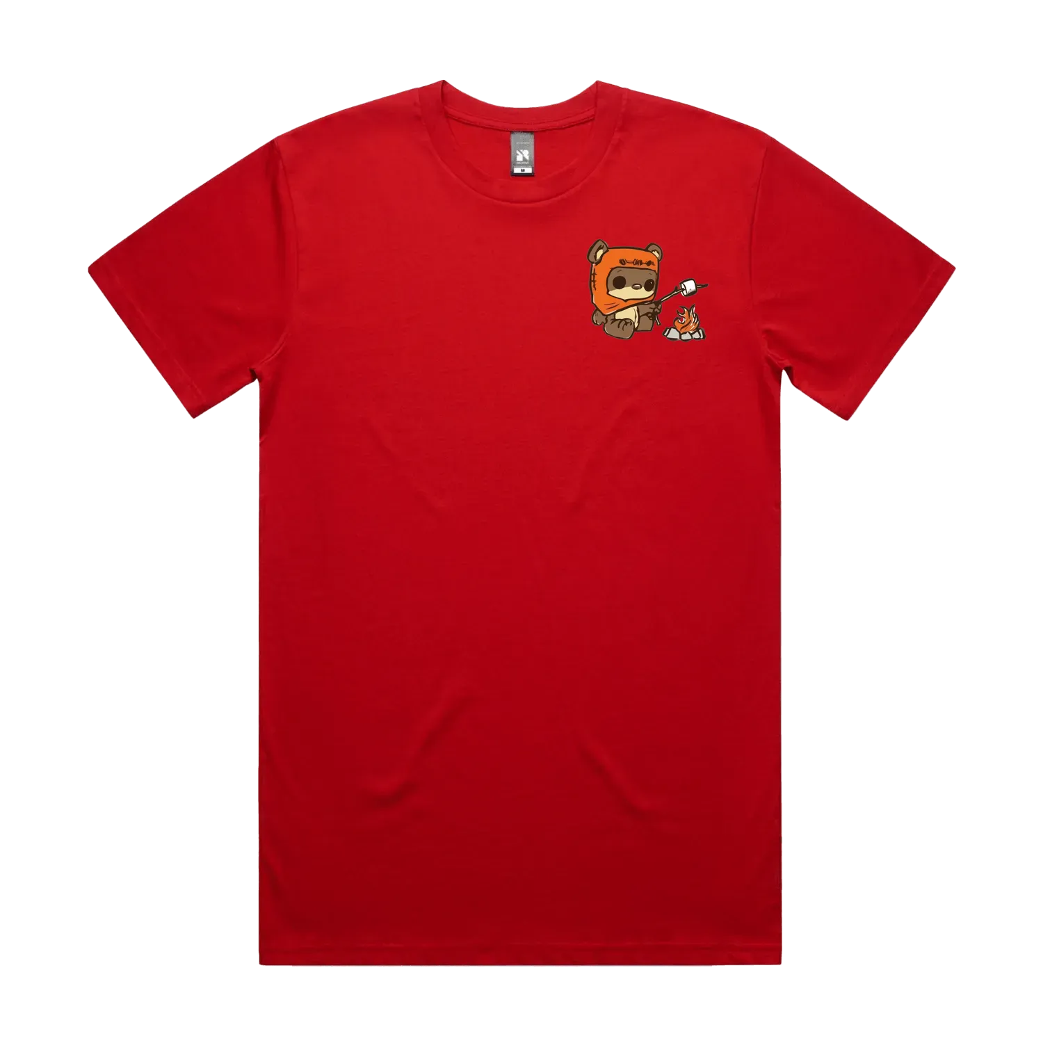 Red front flat lay