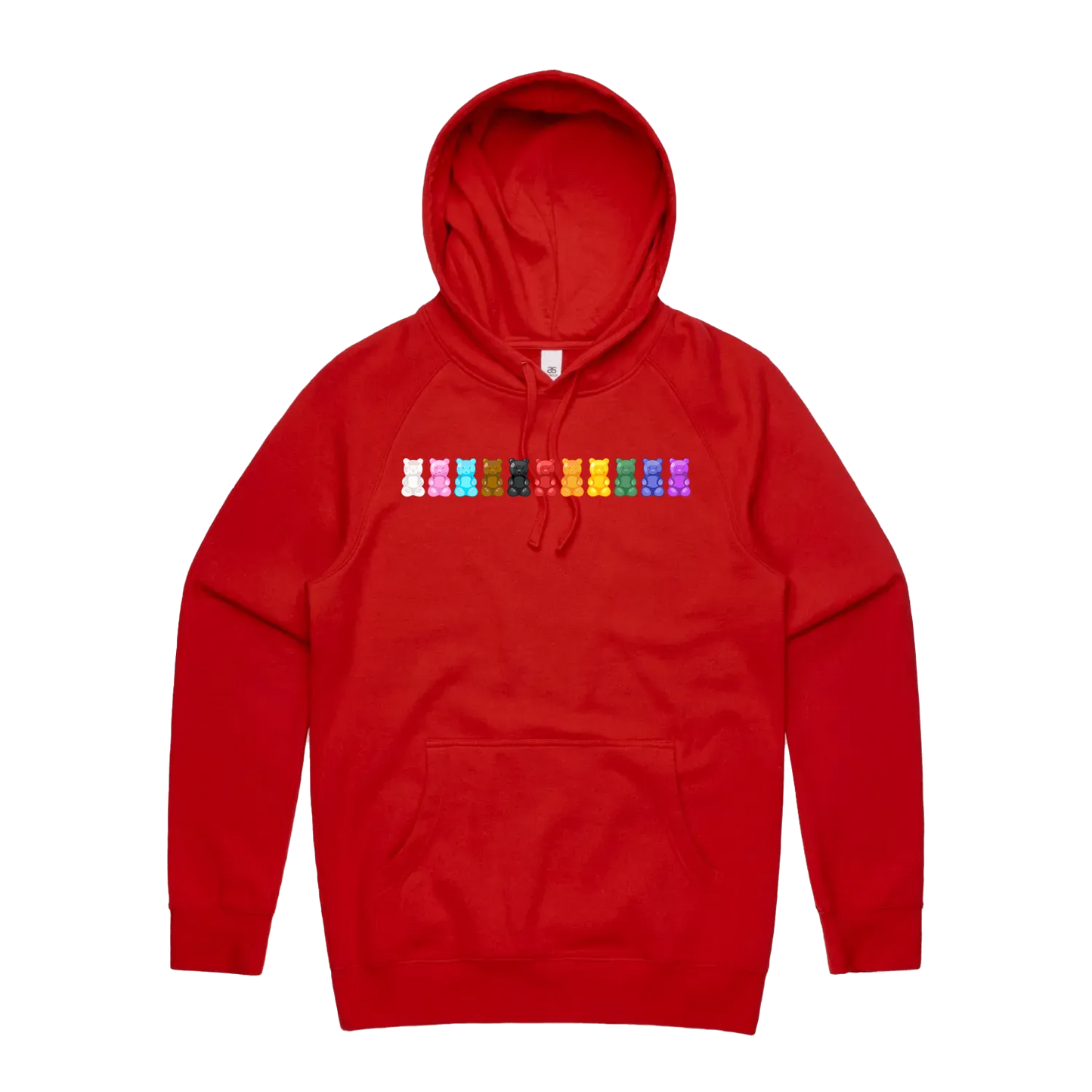 Red front flat lay