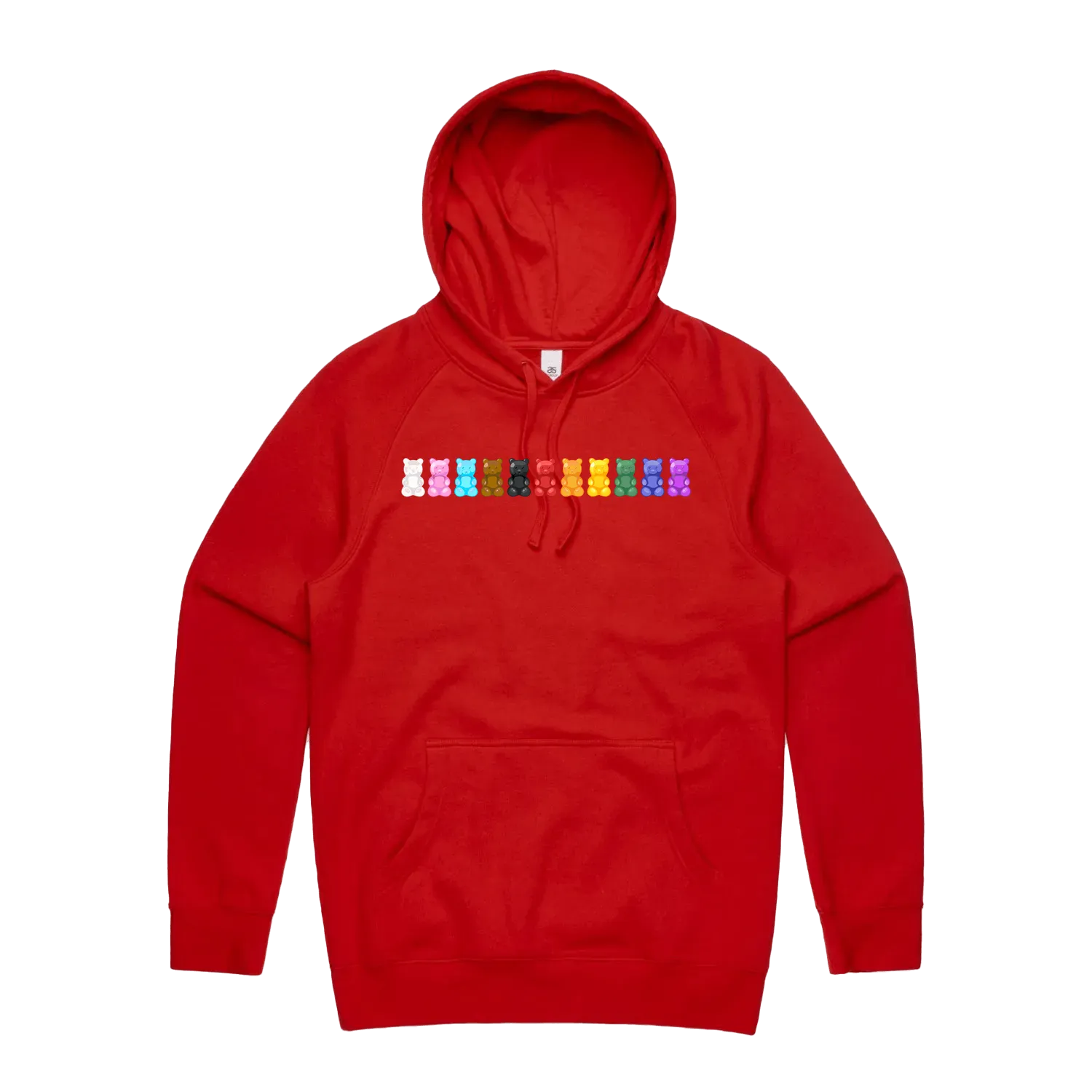 Red front flat lay